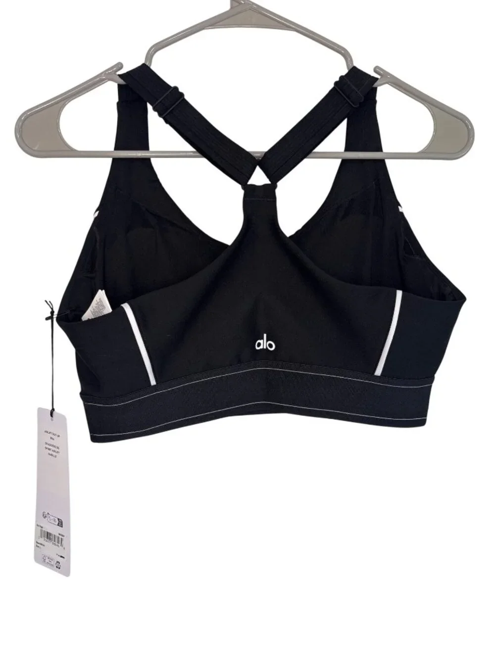 Alo Yoga Suit Up Bra in Black Large New Womens Cropped Tank Top